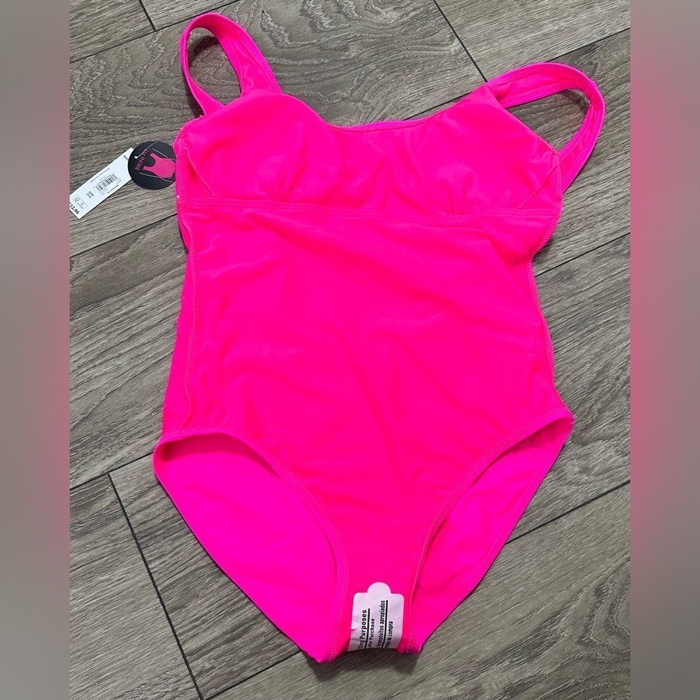 🌸 No Boundaries Junior's Classic One-Piece Swimsuit - Pink Sizzle (Size S, NWT) - Picture 8 of 12